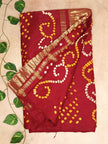 Pure Modal Silk Bandhini Dye Saree - RED