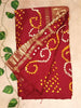 Pure Modal Silk Bandhini Dye Saree - RED