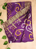 Pure Modal Silk Bandhini Dye Saree - Purple