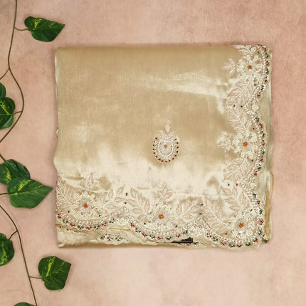 Pure Kanchi Tissue Handwork Saree