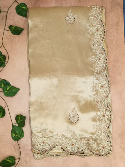 Pure Kanchi Tissue Handwork Saree