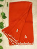 Pure Organza Saree with Handwork- Red