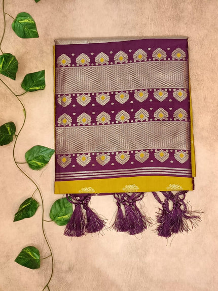 Semi Gadwal Silk Saree – Elegant Zari Weaving