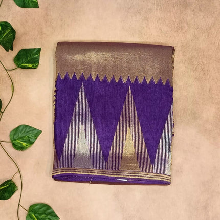 Pure Tissue Temple Border Saree – Traditional Radiance