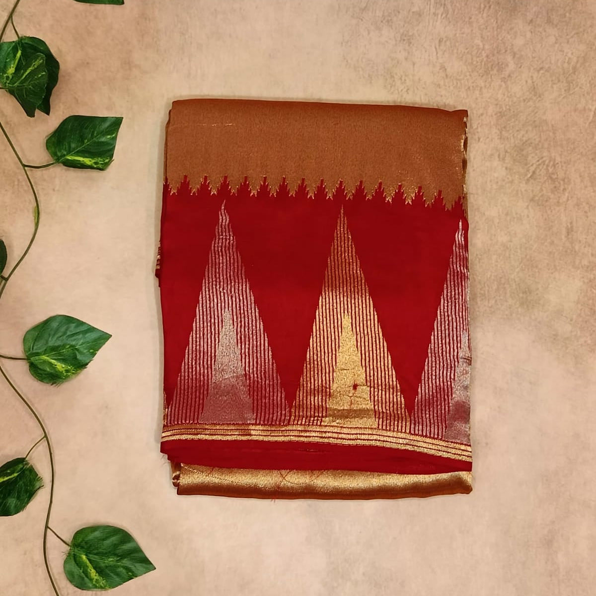 Pure Tissue Temple Border Saree – Traditional Radiance