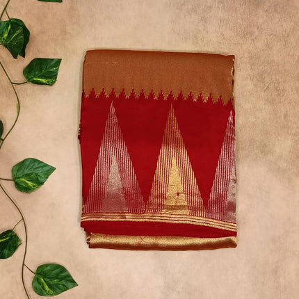 Pure Tissue Temple Border Saree – Traditional Radiance