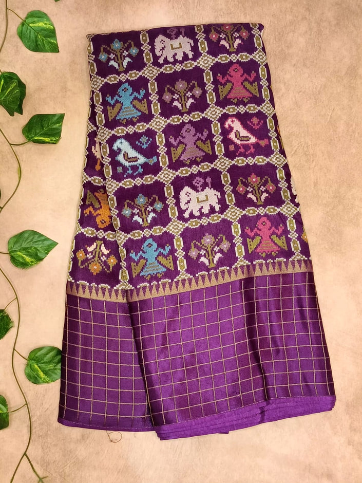Pure Patola with Satin Border Saree – Heritage Elegance