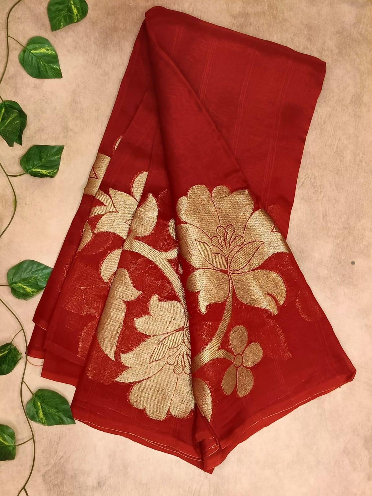 Pure Kora Saree – Elegant Floral Weave Collection