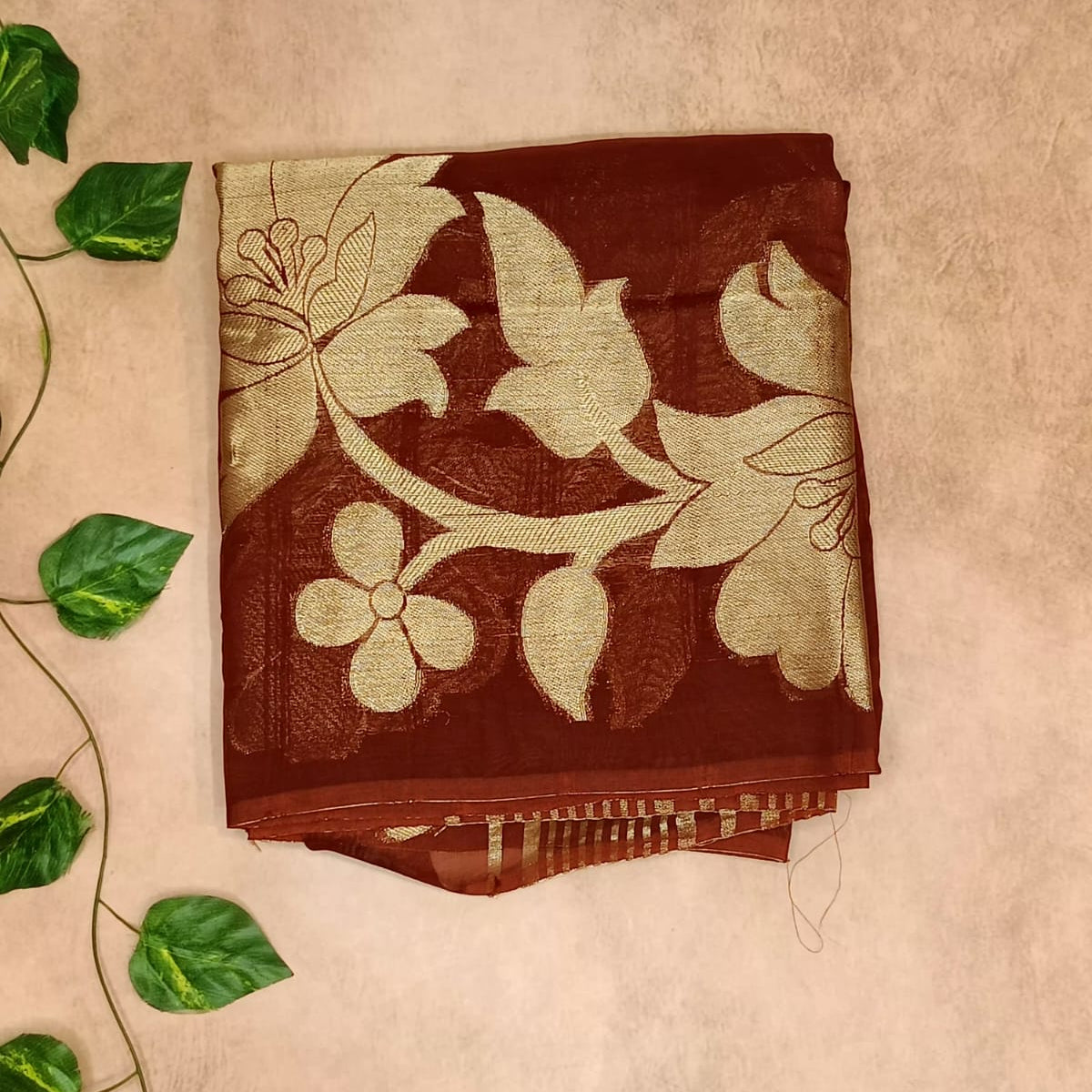 Pure Kora Saree – Elegant Floral Weave Collection
