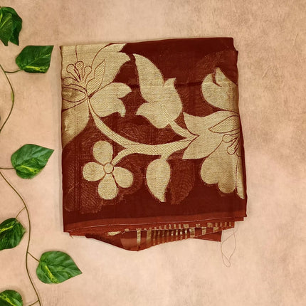 Pure Kora Saree – Elegant Floral Weave Collection