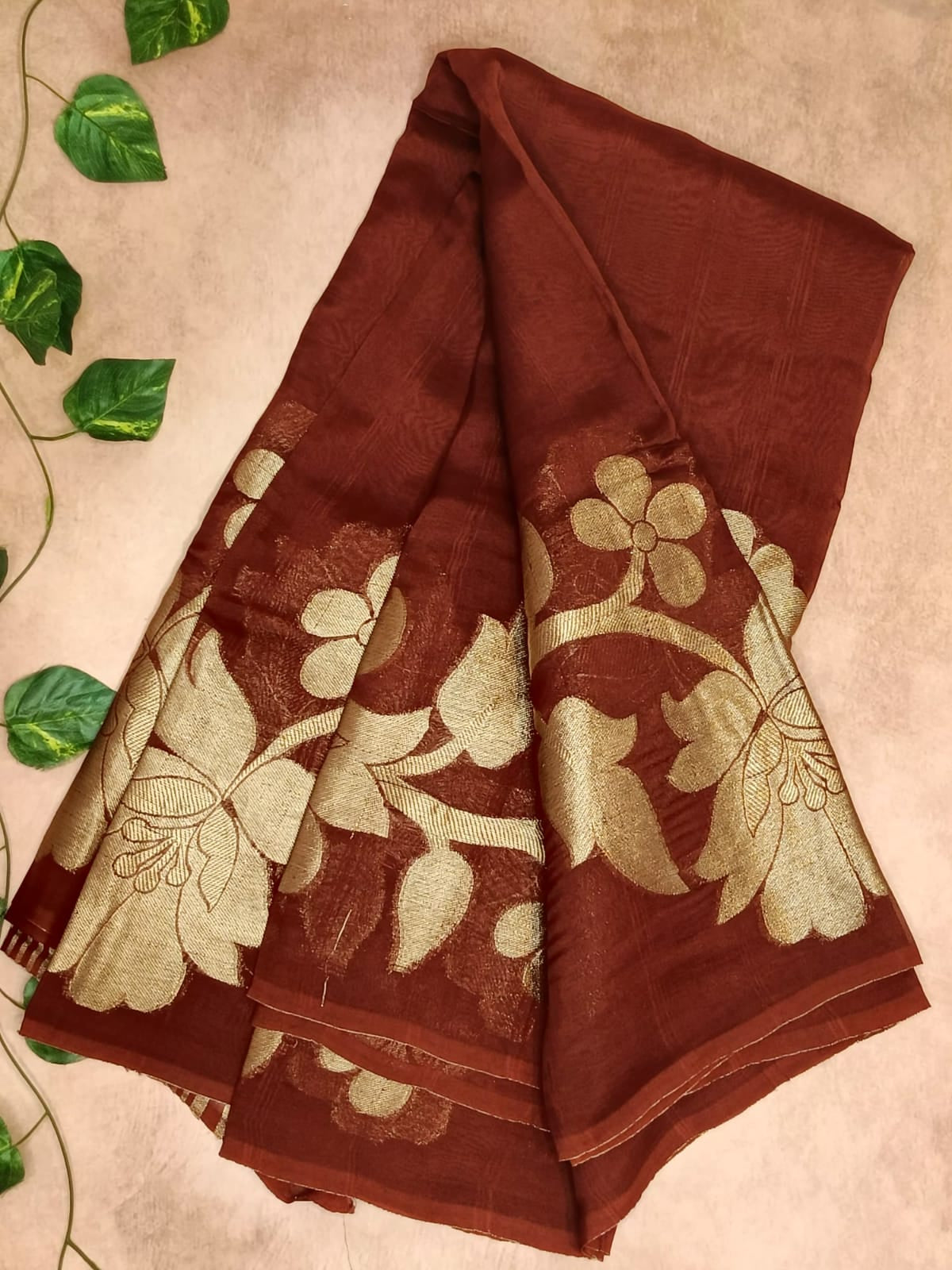 Pure Kora Saree – Elegant Floral Weave Collection