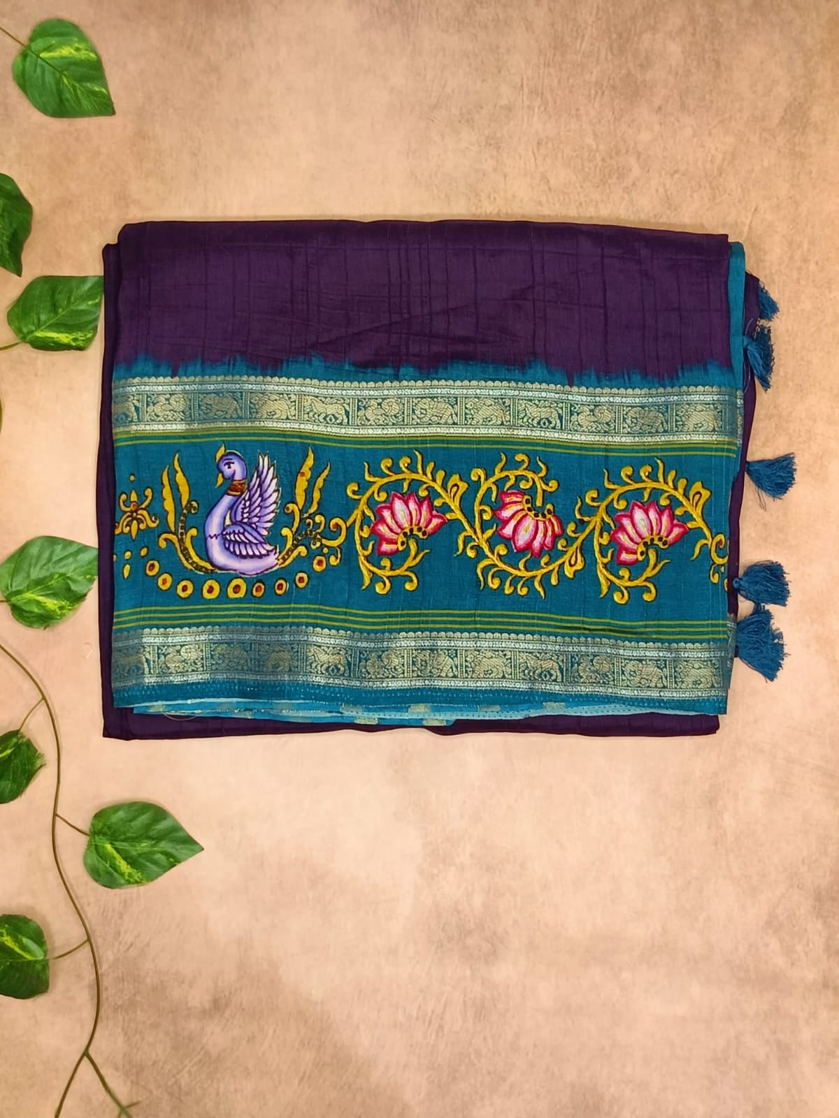Viscose Tussar Saree – Designer Narrative Border