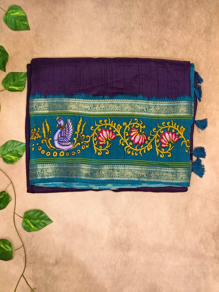 Viscose Tussar Saree – Designer Narrative Border