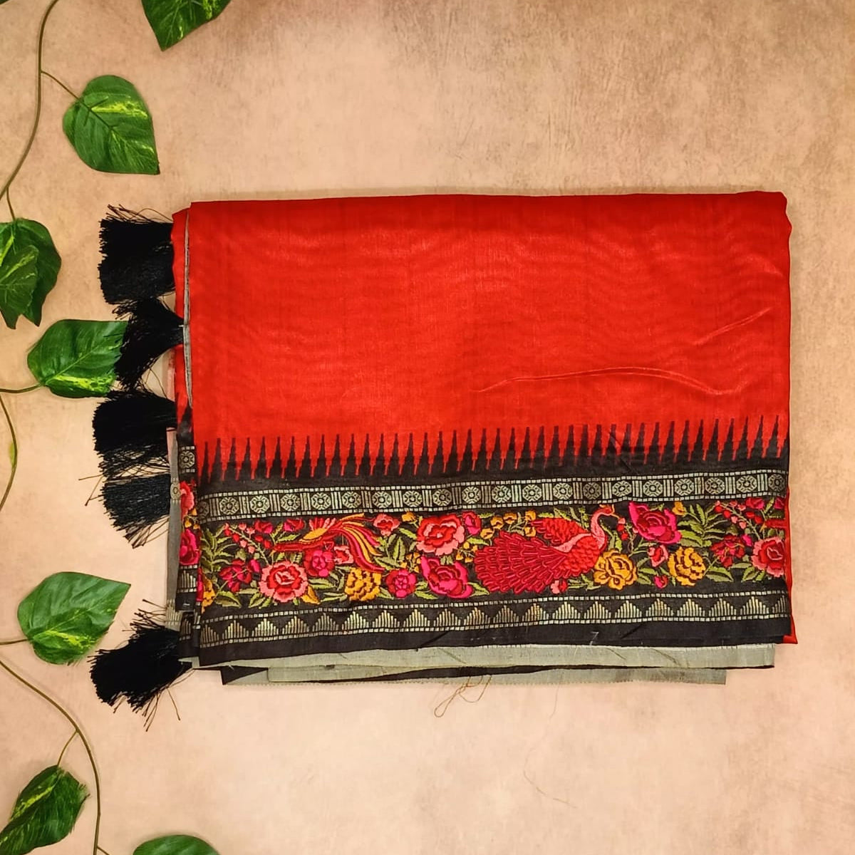 Tussar Fancy Embroidery Border Saree – Elegant Festive Collection