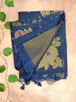 Pure Linen Saree – Elegant Floral Weave Collection