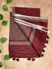 Pure Linen Saree – Minimal Diamond Weave Collection