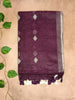 Pure Linen Saree – Minimal Diamond Weave Collection