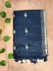 Pure Linen Saree – Minimal Diamond Weave Collection