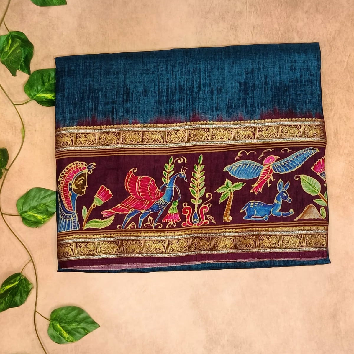 Viscose Tussar Saree – Designer Narrative Border