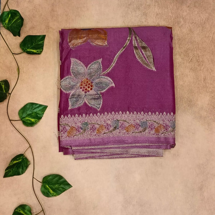 Georgette Floral Print Saree – Elegant Bloom Collection