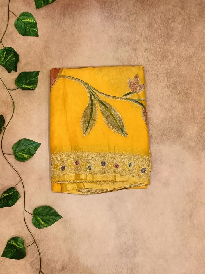Georgette Floral Print Saree – Elegant Bloom Collection