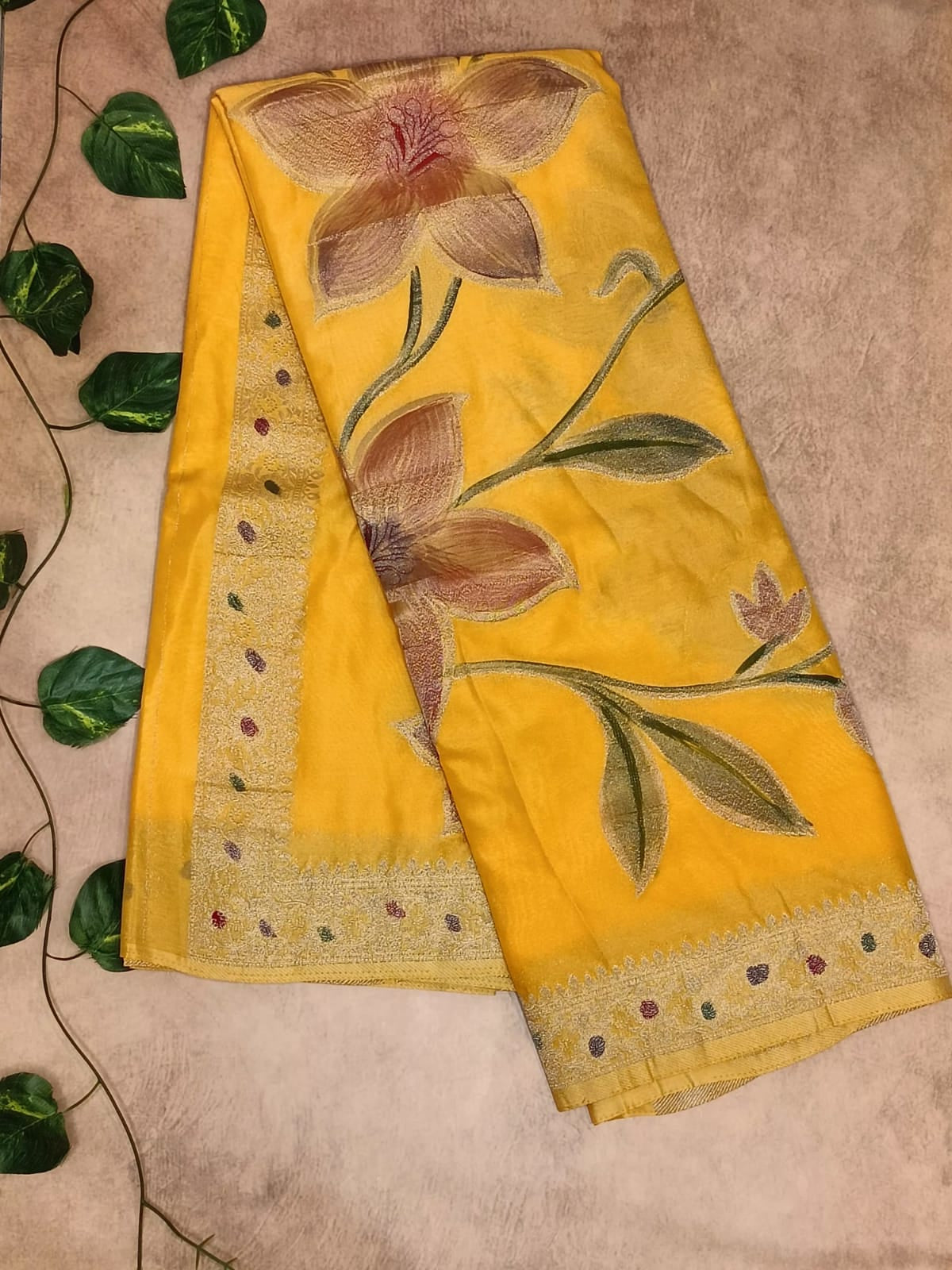 Georgette Floral Print Saree – Elegant Bloom Collection