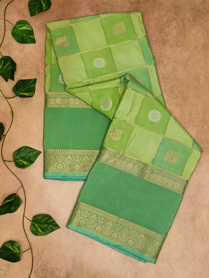 Crepe Silk Saree – Elegant Checks Weaving Collection