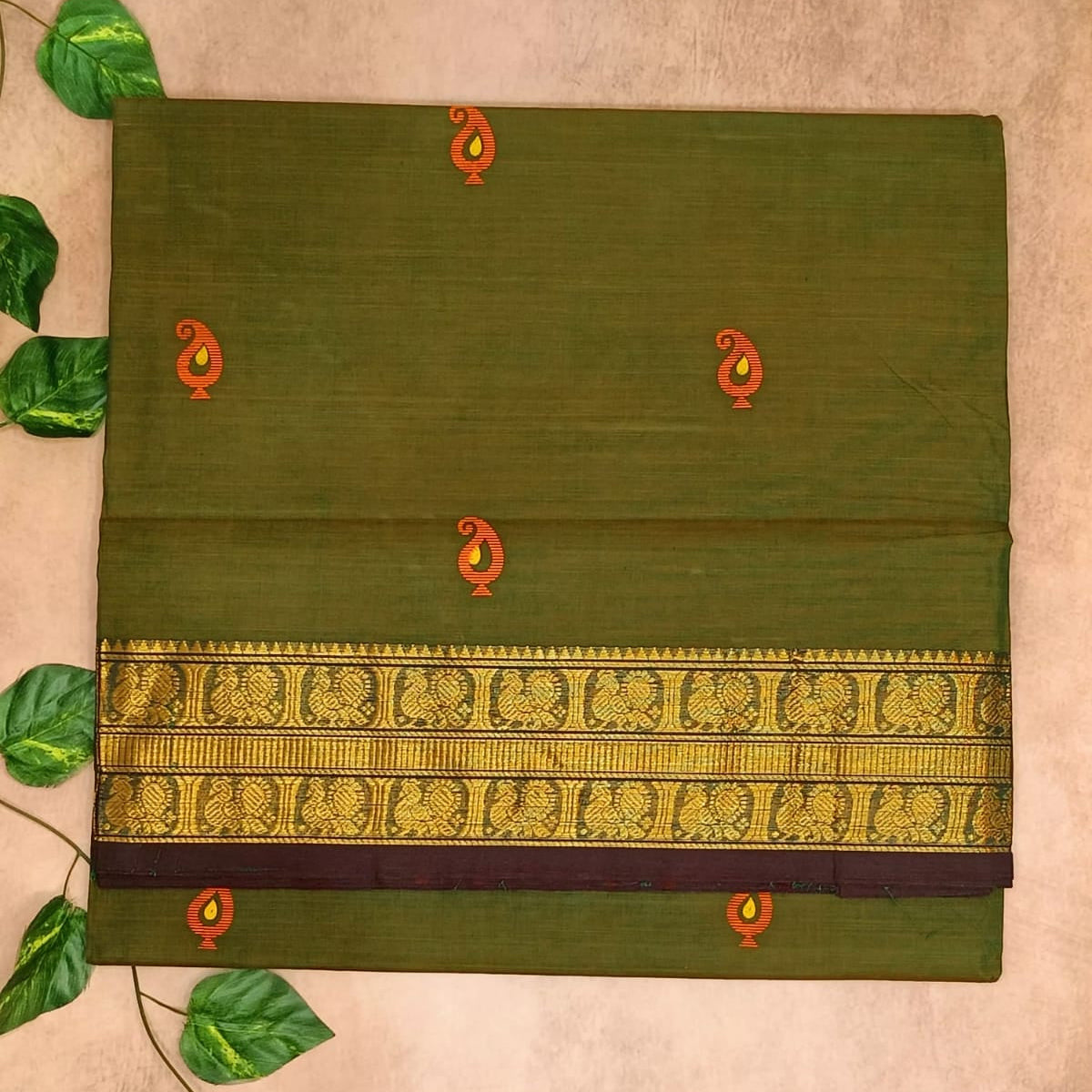 Premium Cotton Saree – Traditional Butta Collection