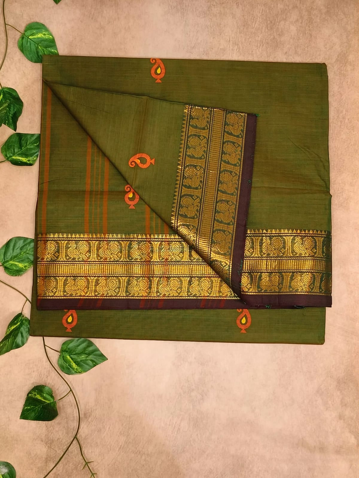 Premium Cotton Saree – Traditional Butta Collection