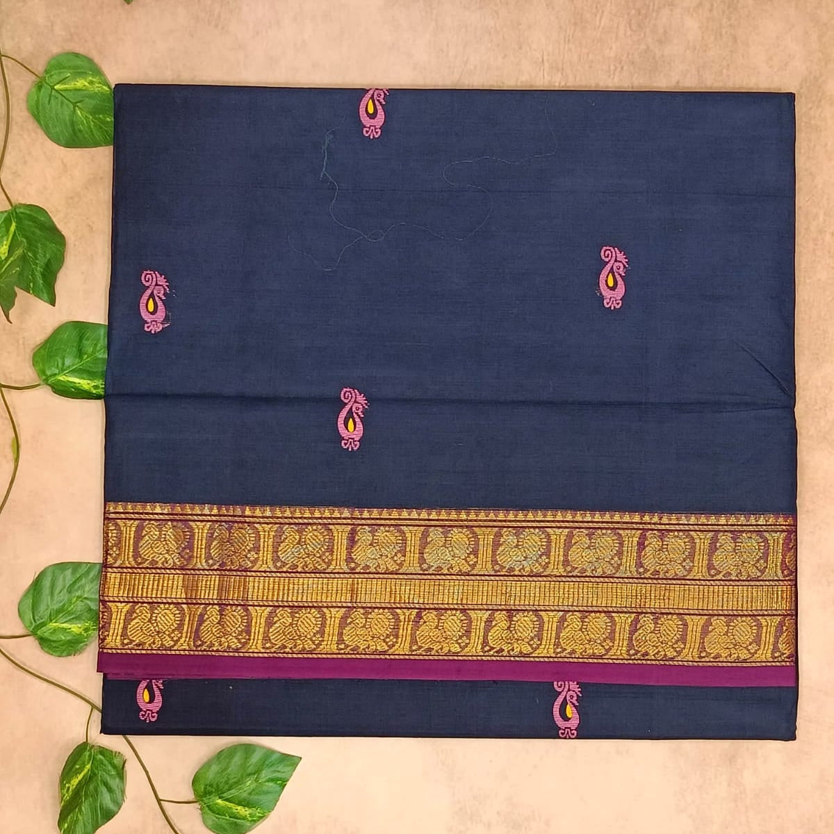 Premium Cotton Saree – Traditional Butta Collection