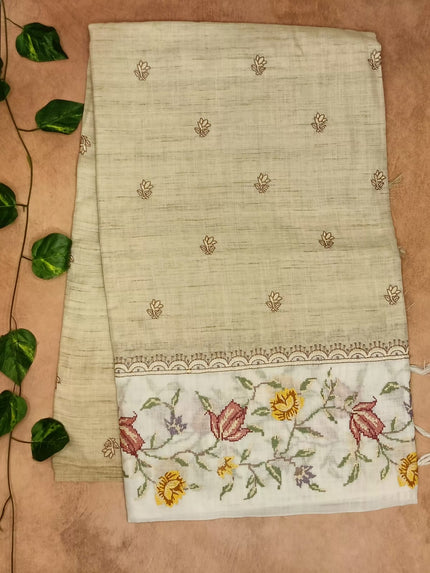 Cotton Petit Point Work Saree – Subtle & Classy Elegance