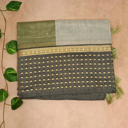 Semi Kota Cotton Saree – Elegant Checks with Modern Twist
