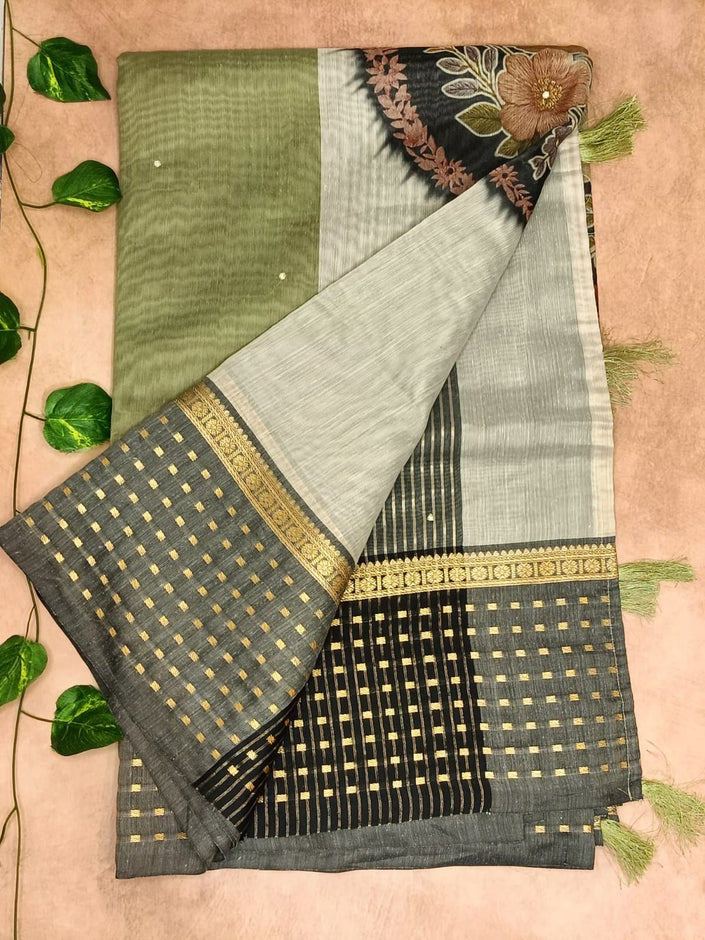 Semi Kota Cotton Saree – Elegant Checks with Modern Twist