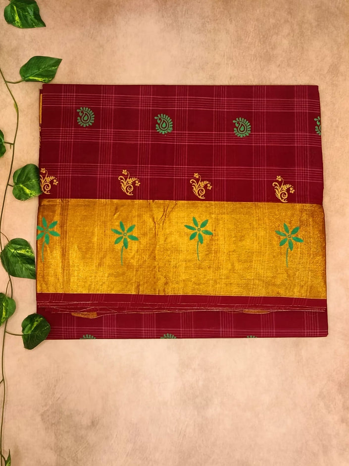 Semi Cotton Silk Stripes Saree