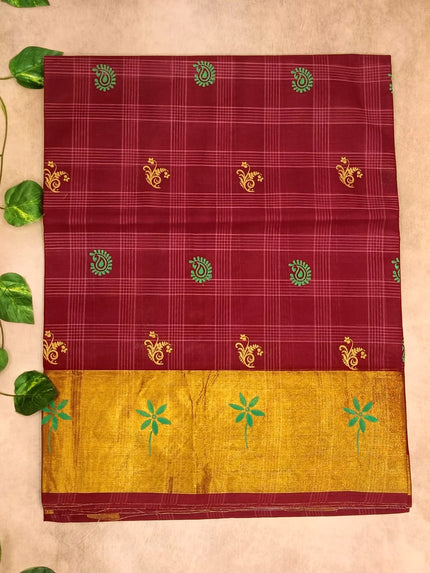 Semi Cotton Silk Stripes Saree