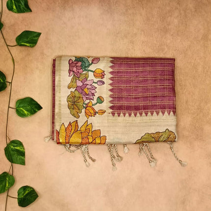 Tussar Soft Silk Saree – Elegant Floral Collection