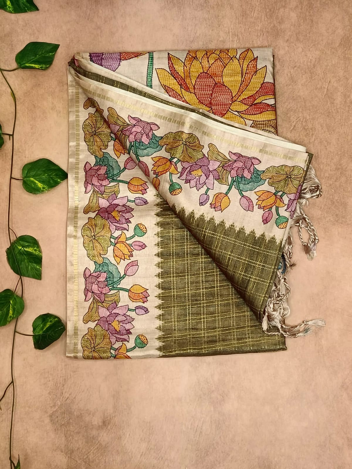 Tussar Soft Silk Saree – Elegant Floral Collection