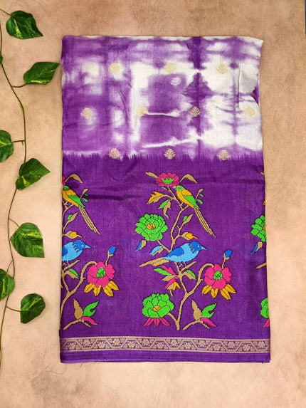 Elegant Purple Semi Dola Digital Printed Saree