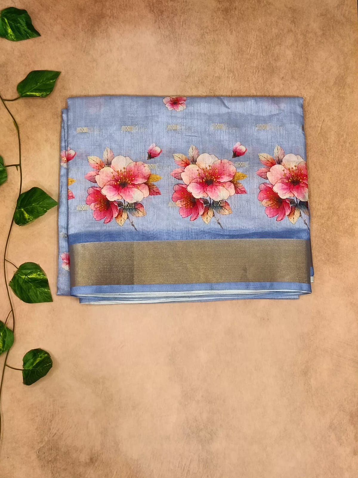 Synthetic Saree with Elegant Digital Floral Print