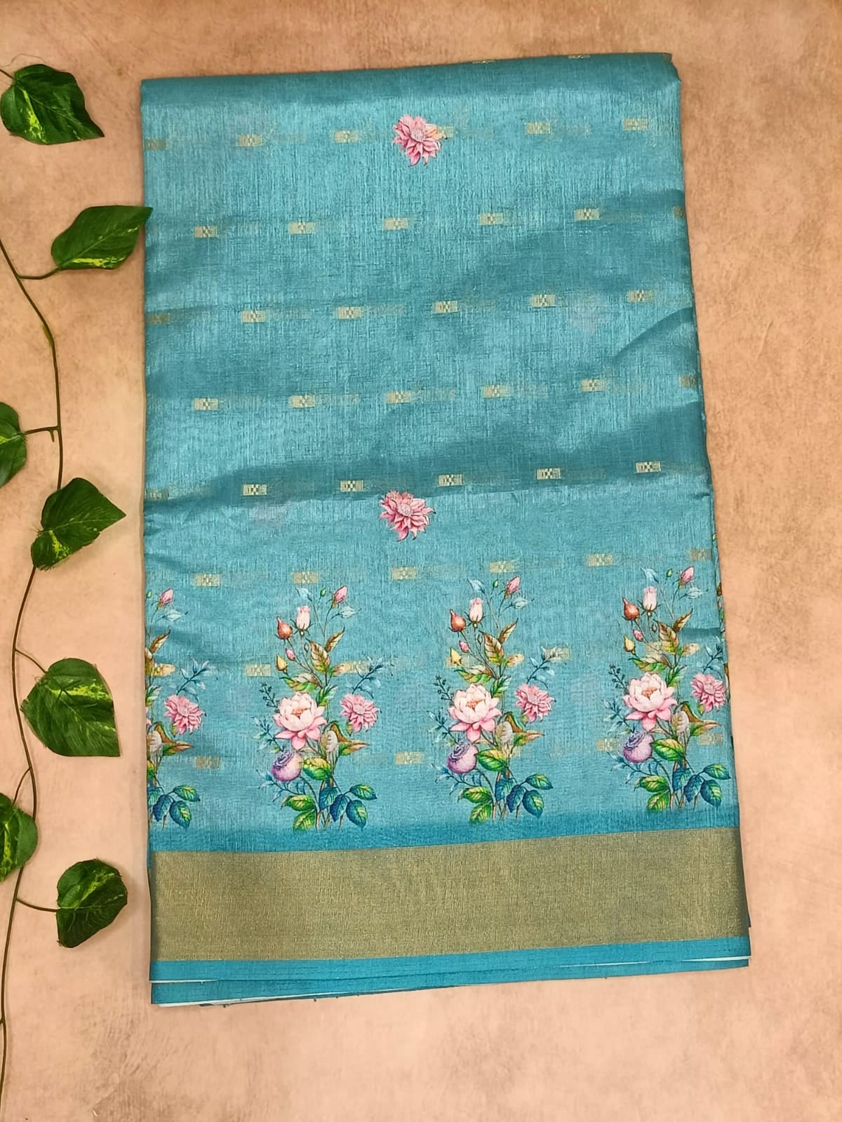 Synthetic Saree with Elegant Digital Floral Print
