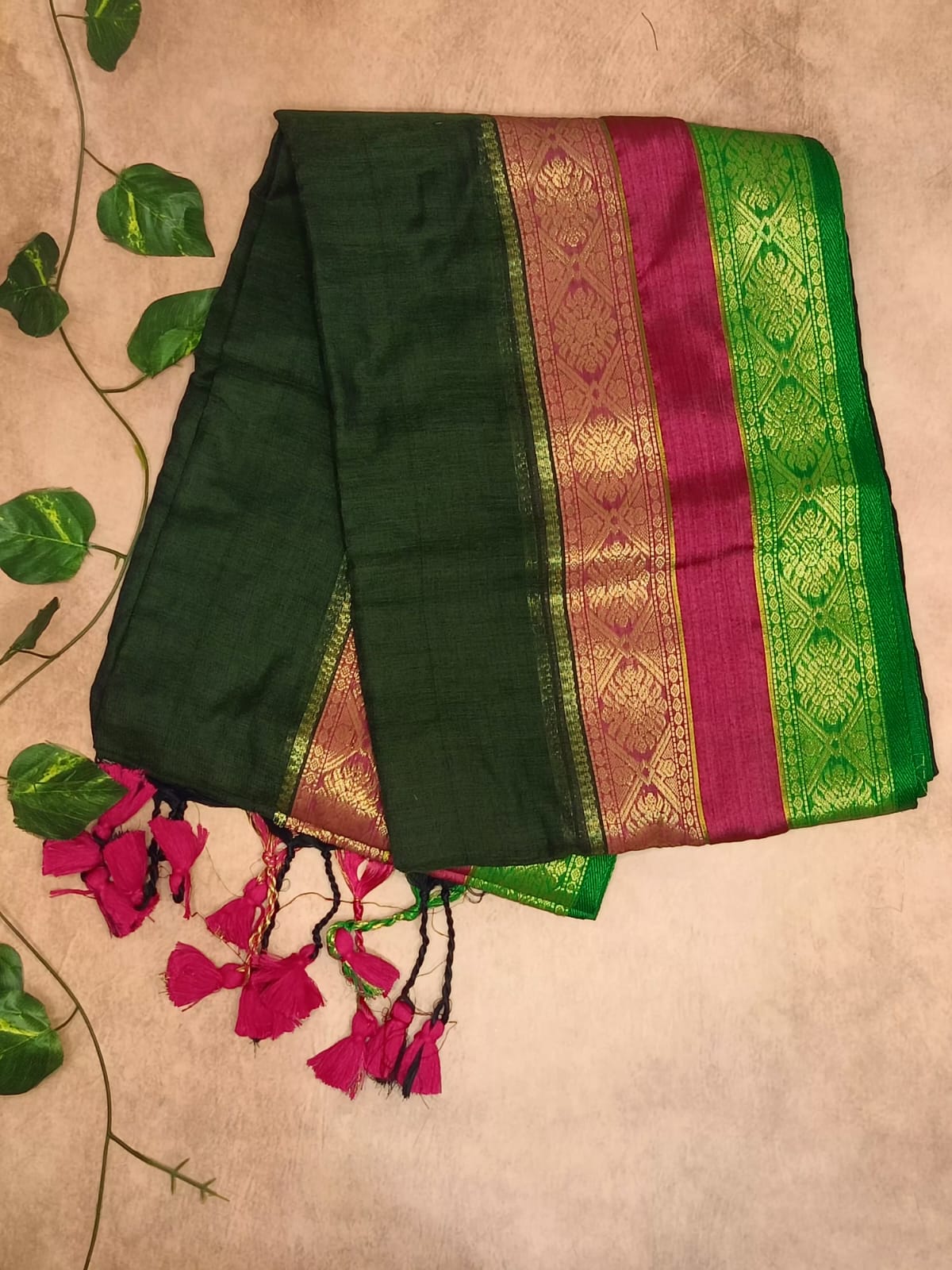 Cotton Saree with Elegant Nakshi Border
