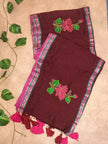 Lotus Mul Cotton Appliqué Work Saree