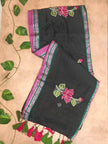 Lotus Mul Cotton Appliqué Work Saree