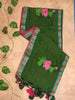 Lotus Mul Cotton Appliqué Work Saree