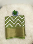 Mul Cotton Saree with Zig-Zag Print & Rich Border