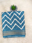 Mul Cotton Saree with Zig-Zag Print & Rich Border