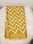 Mul Cotton Saree with Zig-Zag Print & Rich Border