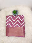 Mul Cotton Saree with Zig-Zag Print & Rich Border
