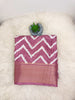 Mul Cotton Saree with Zig-Zag Print & Rich Border