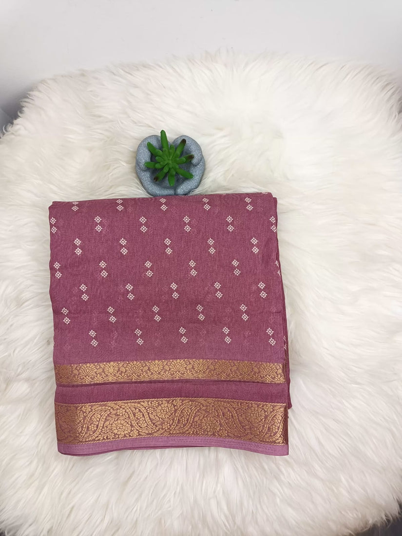 Elegant Mul Cotton Saree with Traditional Border